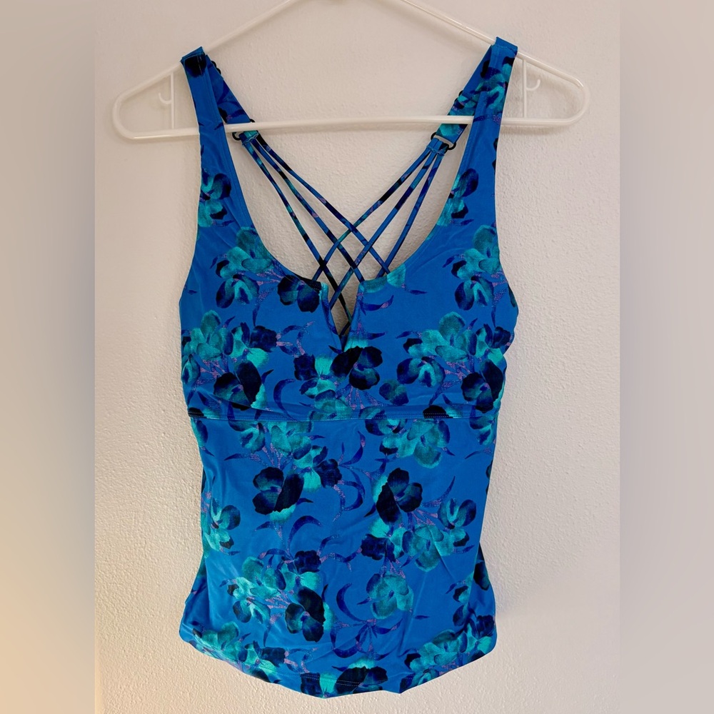 Title Nine Blue and Teal Floral Tankini